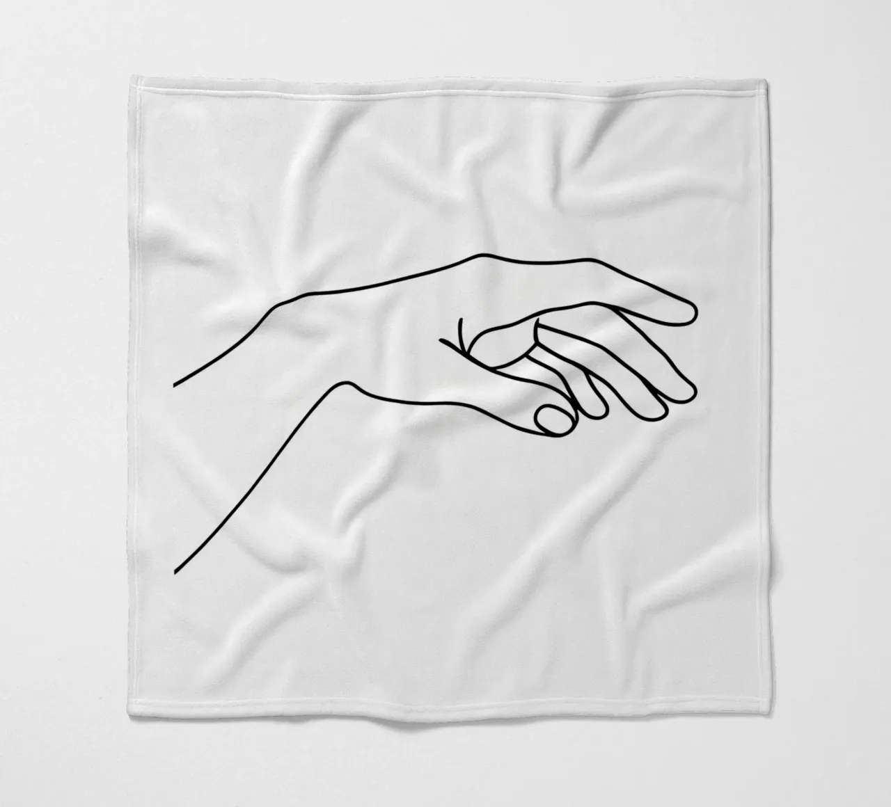 Hands Together 2 Minimalist Line Art fleece blanket by Viv Line Art