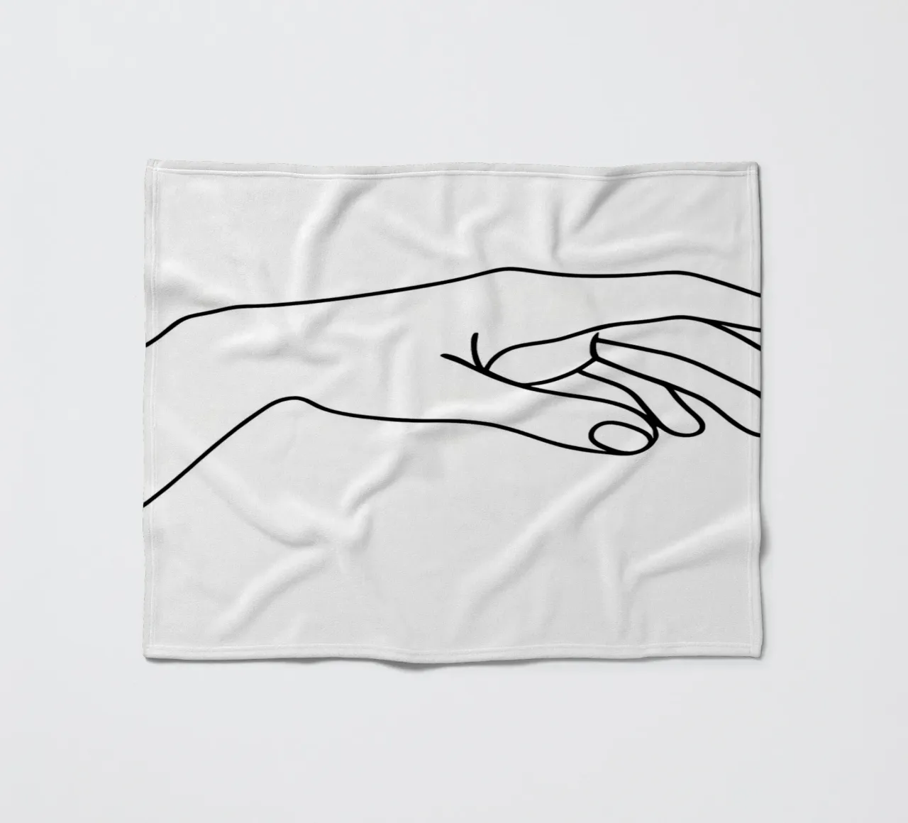 Hands Together 2 Minimalist Line Art fleece blanket by Viv Line Art