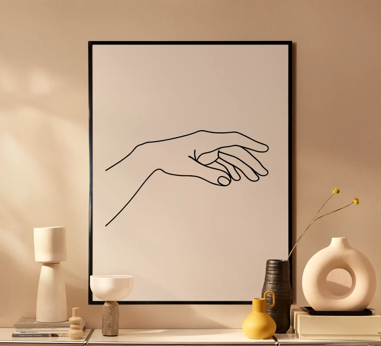 Hands Together 2 Minimalist Line Art hahnemühle by Viv Line Art