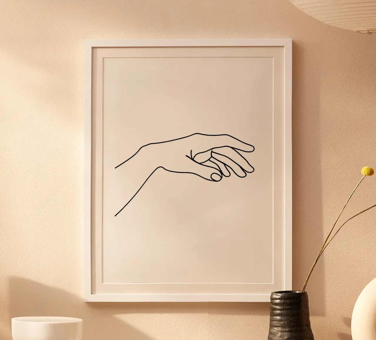 Hands Together 2 Minimalist Line Art hahnemühle by Viv Line Art