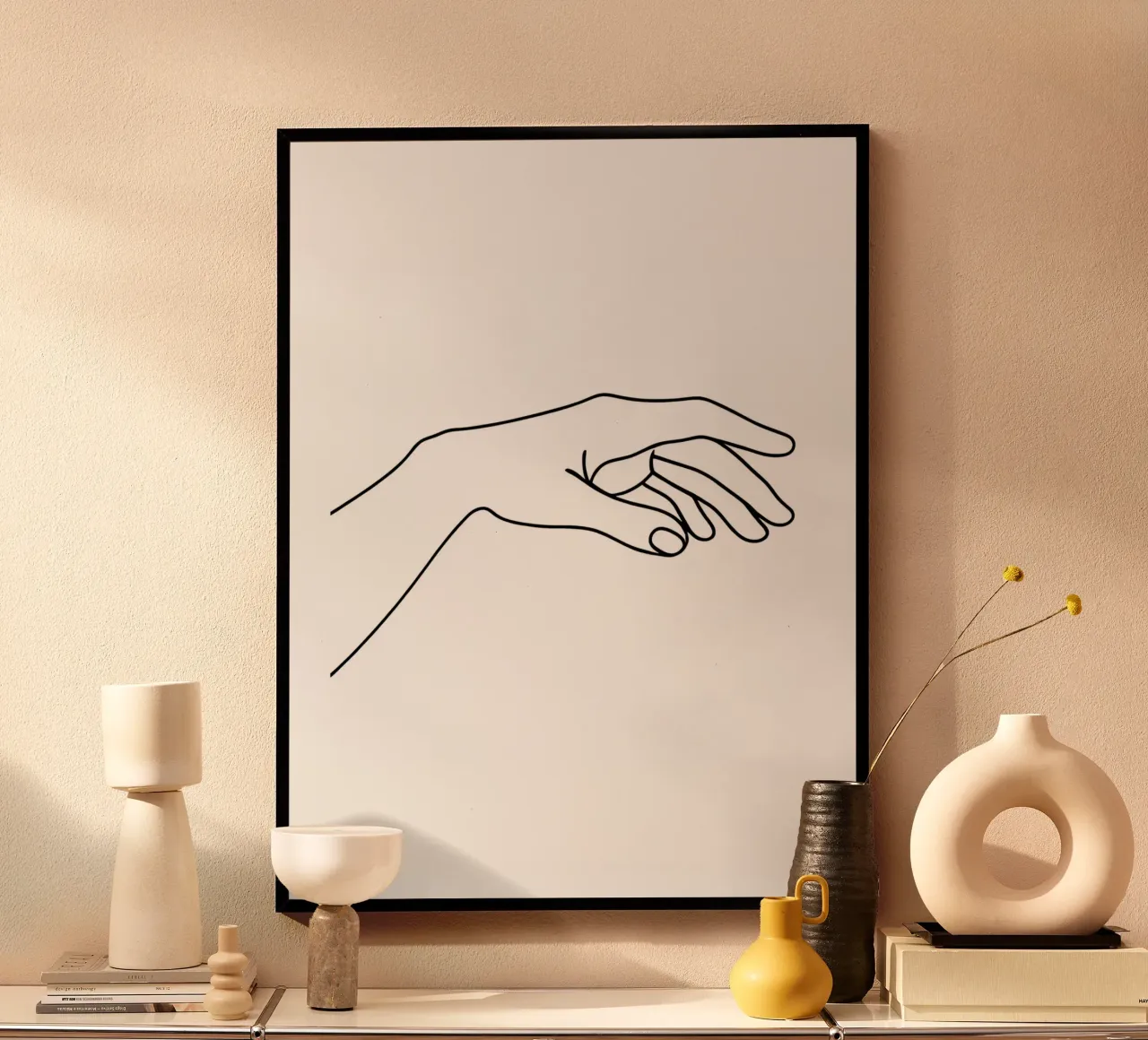 Hands Together 2 Minimalist Line Art hahnemühle by Viv Line Art