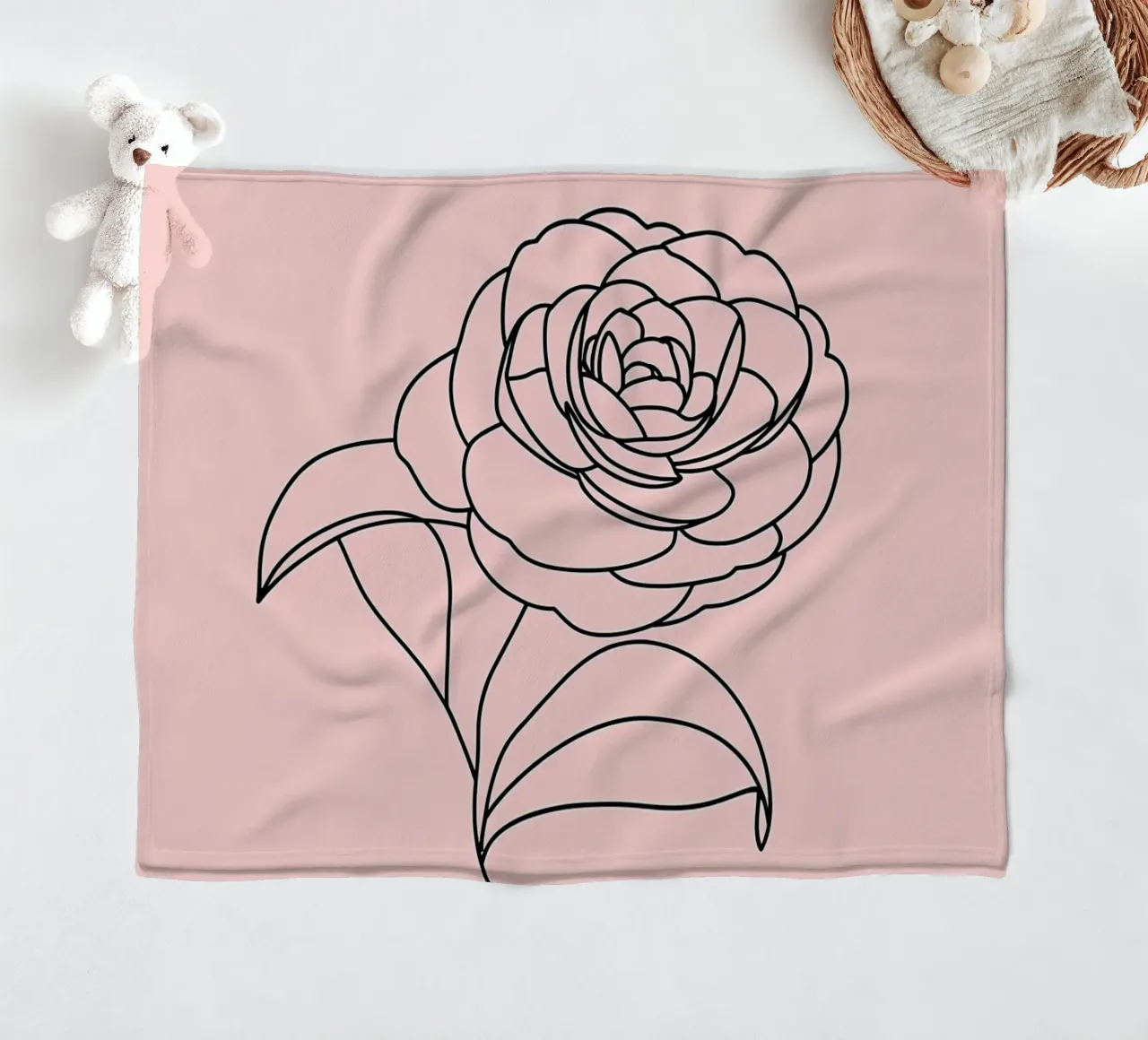 Line art minimalista floreale coperta in pile da Viv Line Art