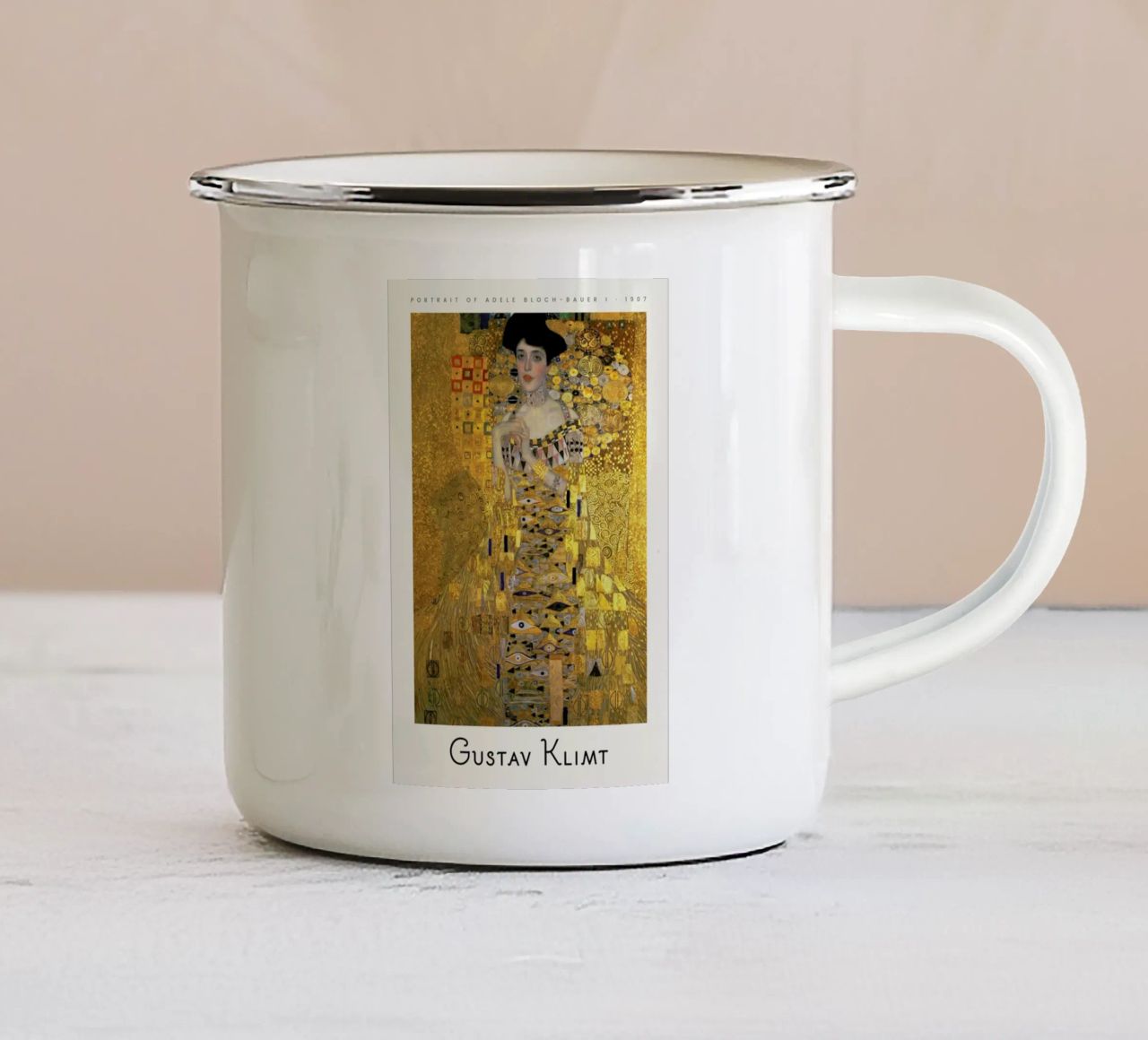 Klimt - Portrait of Adele Bloch-Bauer I Emaille Tasse von ARTOTHEK