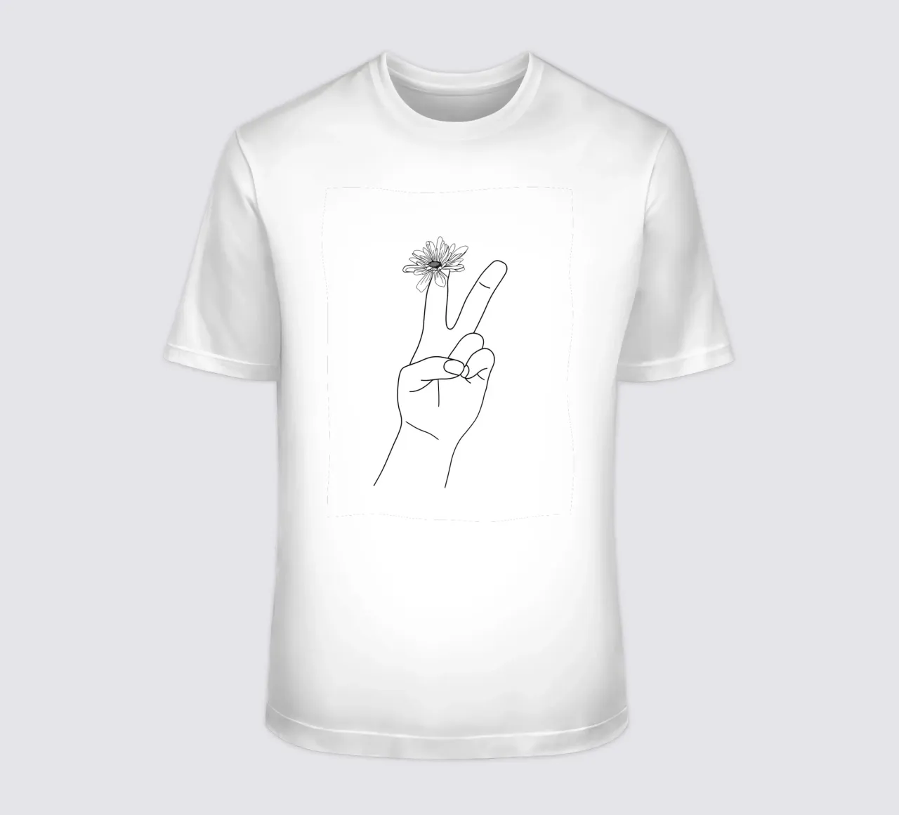 Vittoria con fiore Line Art minimalista t-shirt da Viv Line Art