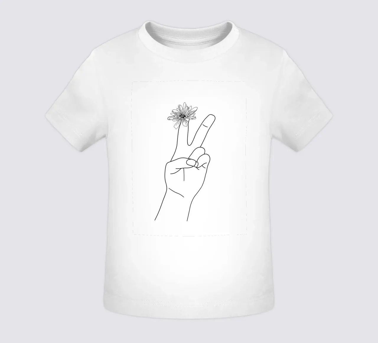 Vittoria con fiore Line Art minimalista maglietta neonato da Viv Line Art