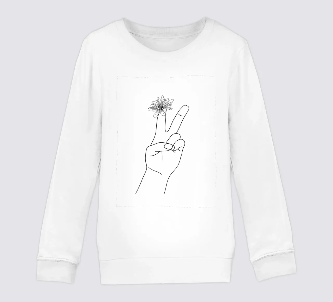Vittoria con fiore Line Art minimalista felpa bambino da Viv Line Art
