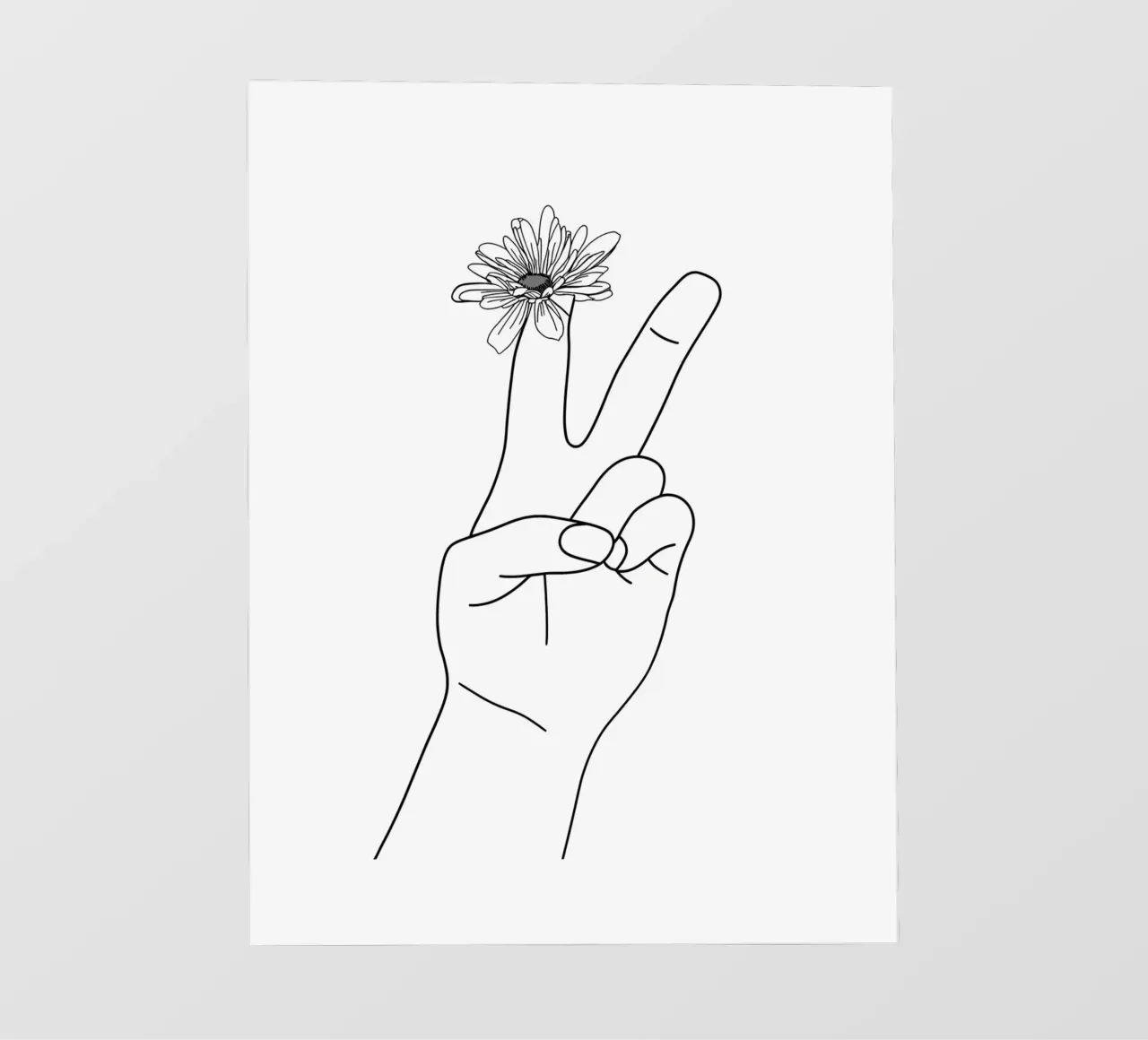 Vittoria con fiore Line Art minimalista pellicola backlit da Viv Line Art