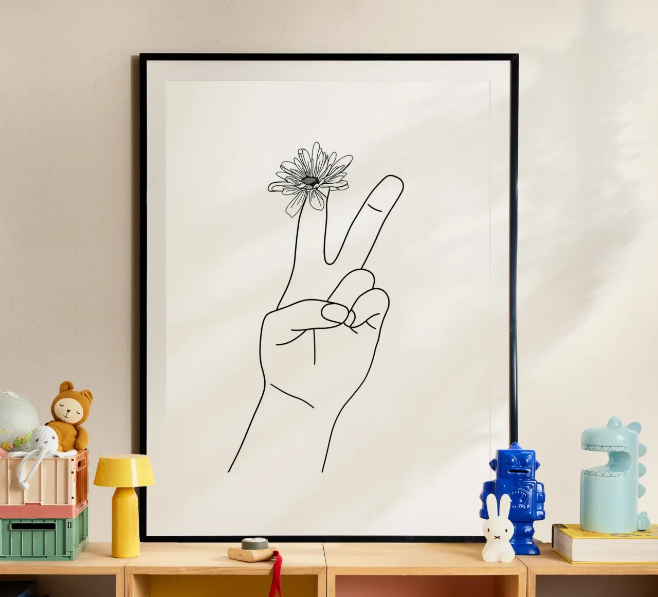 Vittoria con fiore Line Art minimalista poster da Viv Line Art