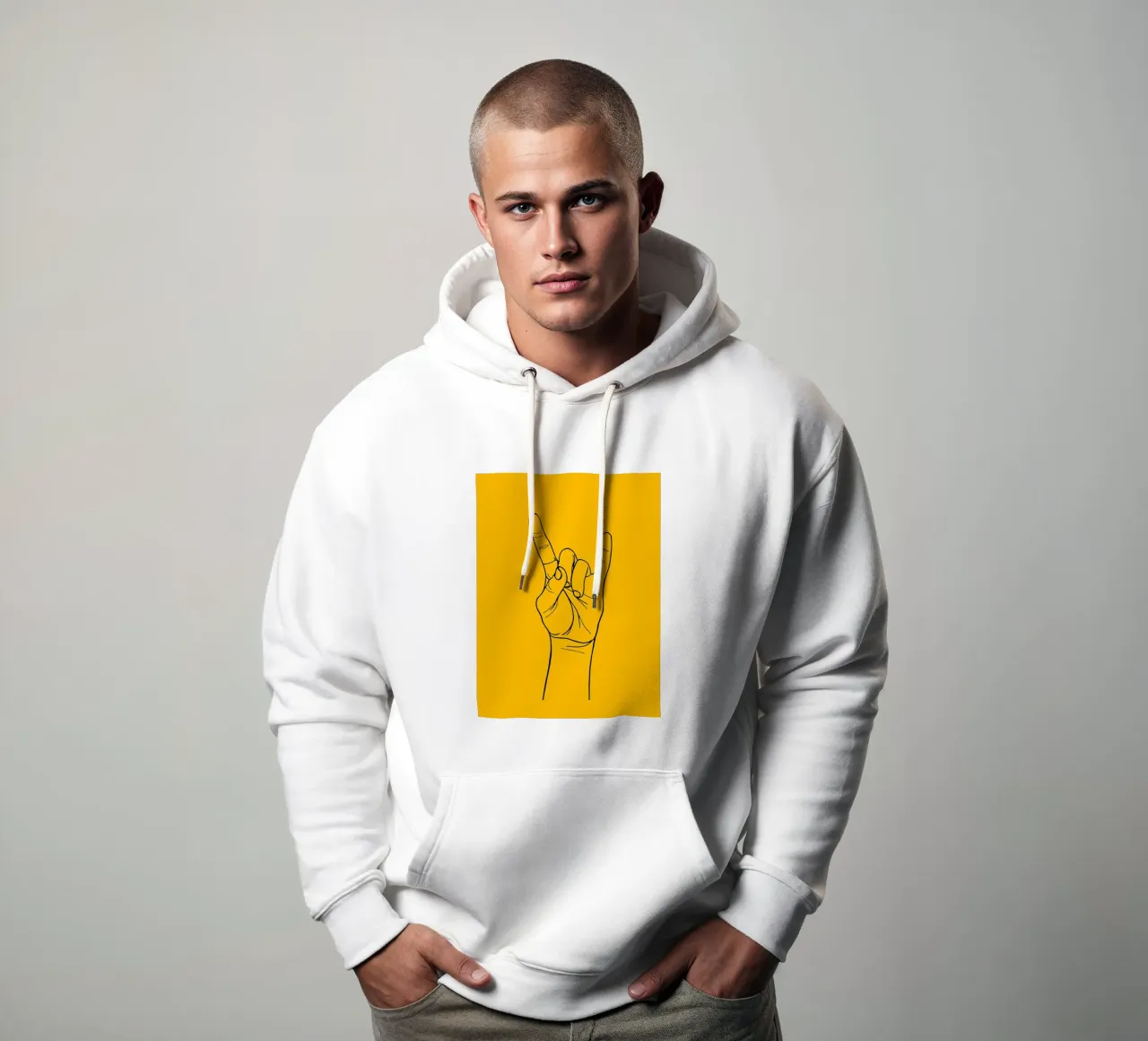 Rock-On Minimalist Line Art sudadera con capucha de Viv Line Art