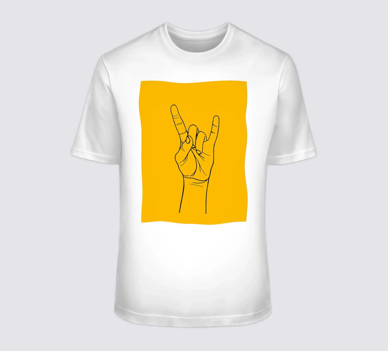Rock-On Minimalist Line Art T-Shirt von Viv Line Art