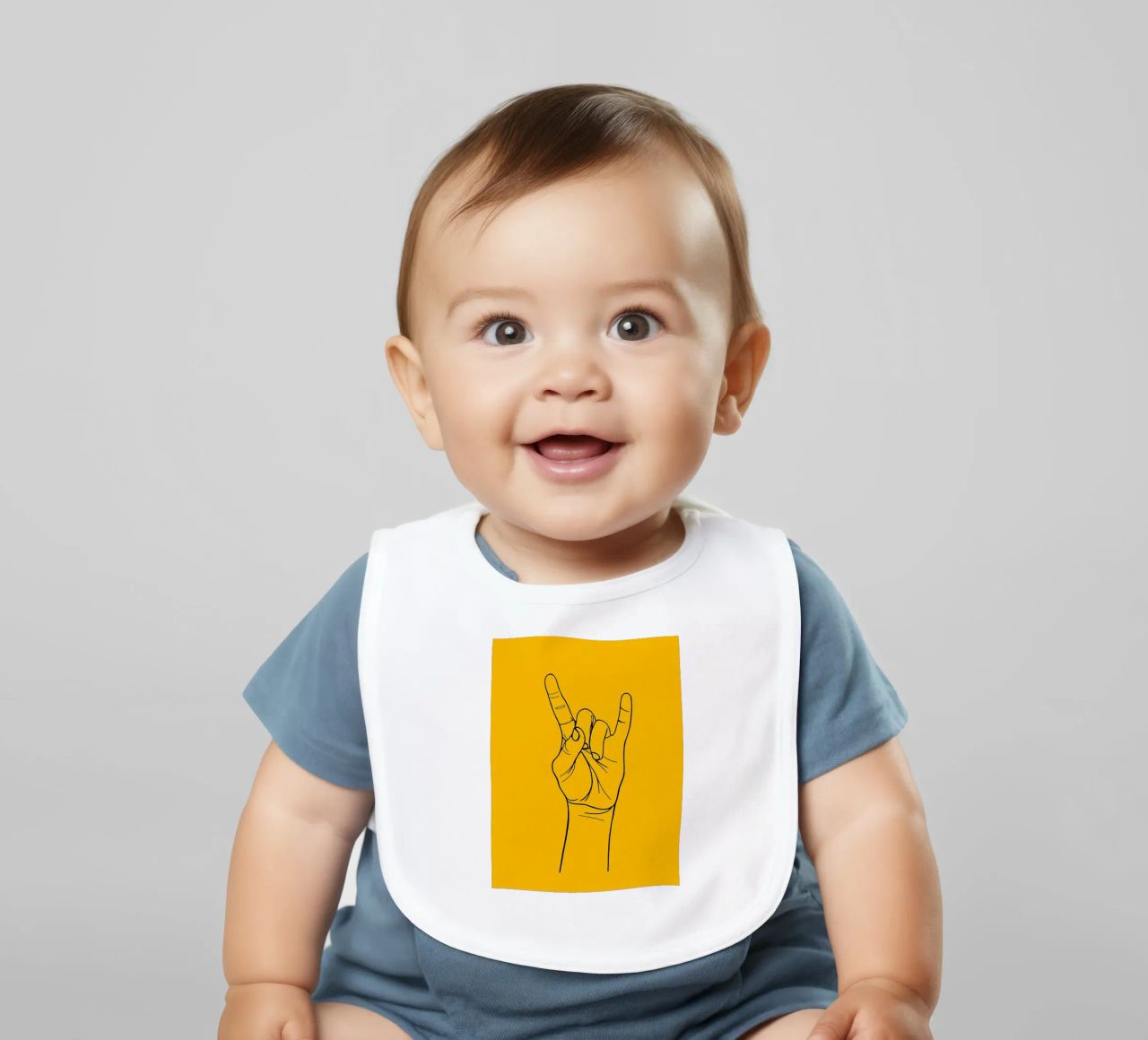 Rock-On Minimalist Line Art Babylätzchen von Viv Line Art
