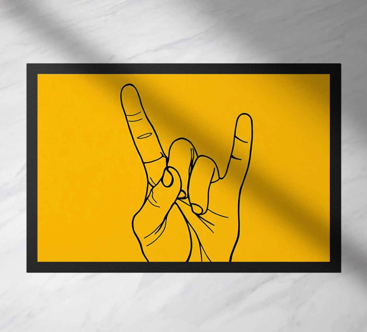 Rock-On Minimalist Line Art Fußmatte von Viv Line Art
