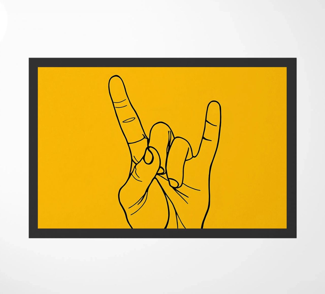 Rock-On Minimalist Line Art Fußmatte von Viv Line Art