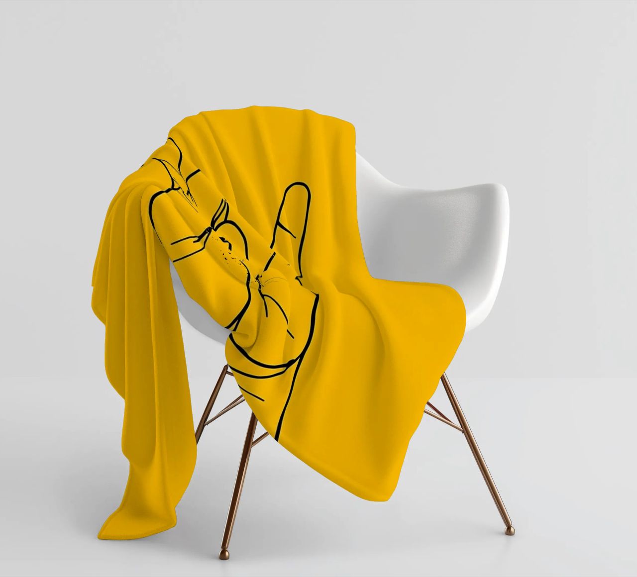 Rock-On Minimalist Line Art Fleecedecke von Viv Line Art