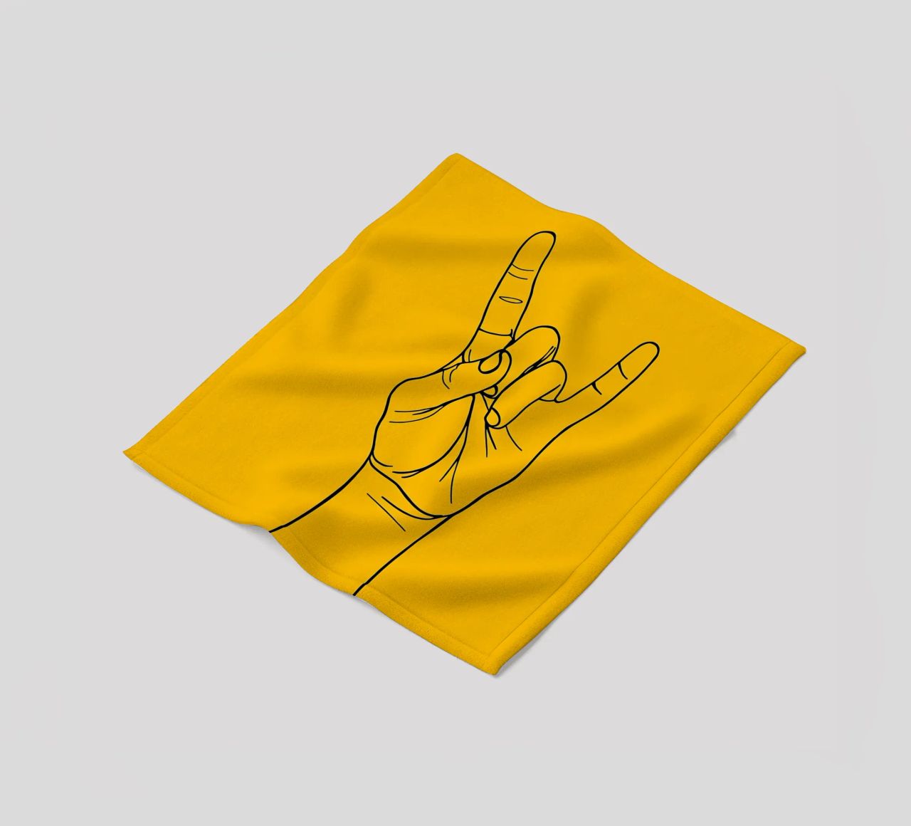 Rock-On Minimalist Line Art Fleecedecke von Viv Line Art