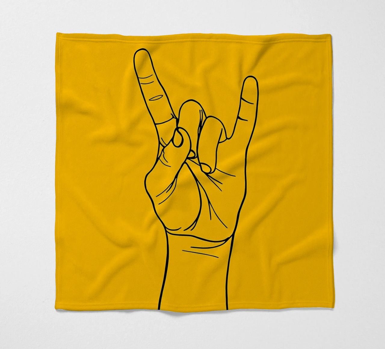 Rock-On Minimalist Line Art Fleecedecke von Viv Line Art