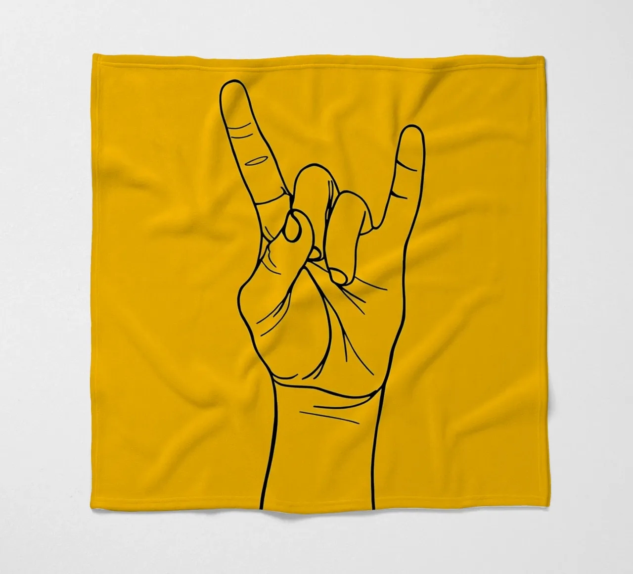Rock-On Minimalist Line Art Fleecedecke von Viv Line Art