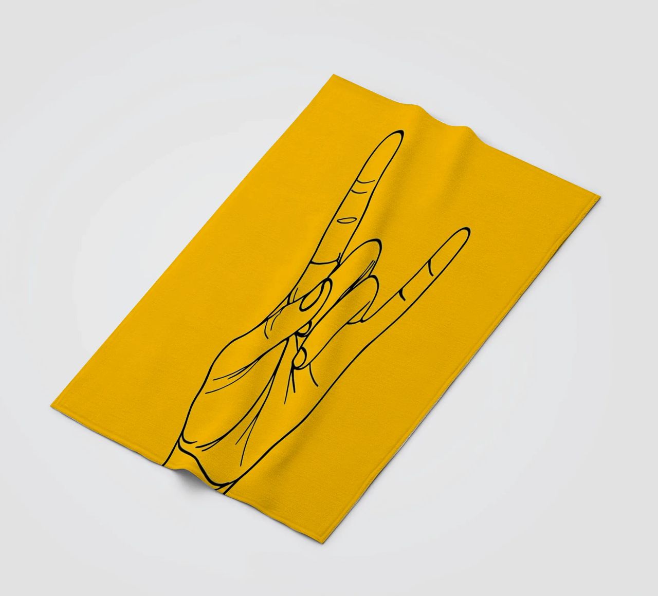 Rock-On Minimalist Line Art Fleecedecke von Viv Line Art