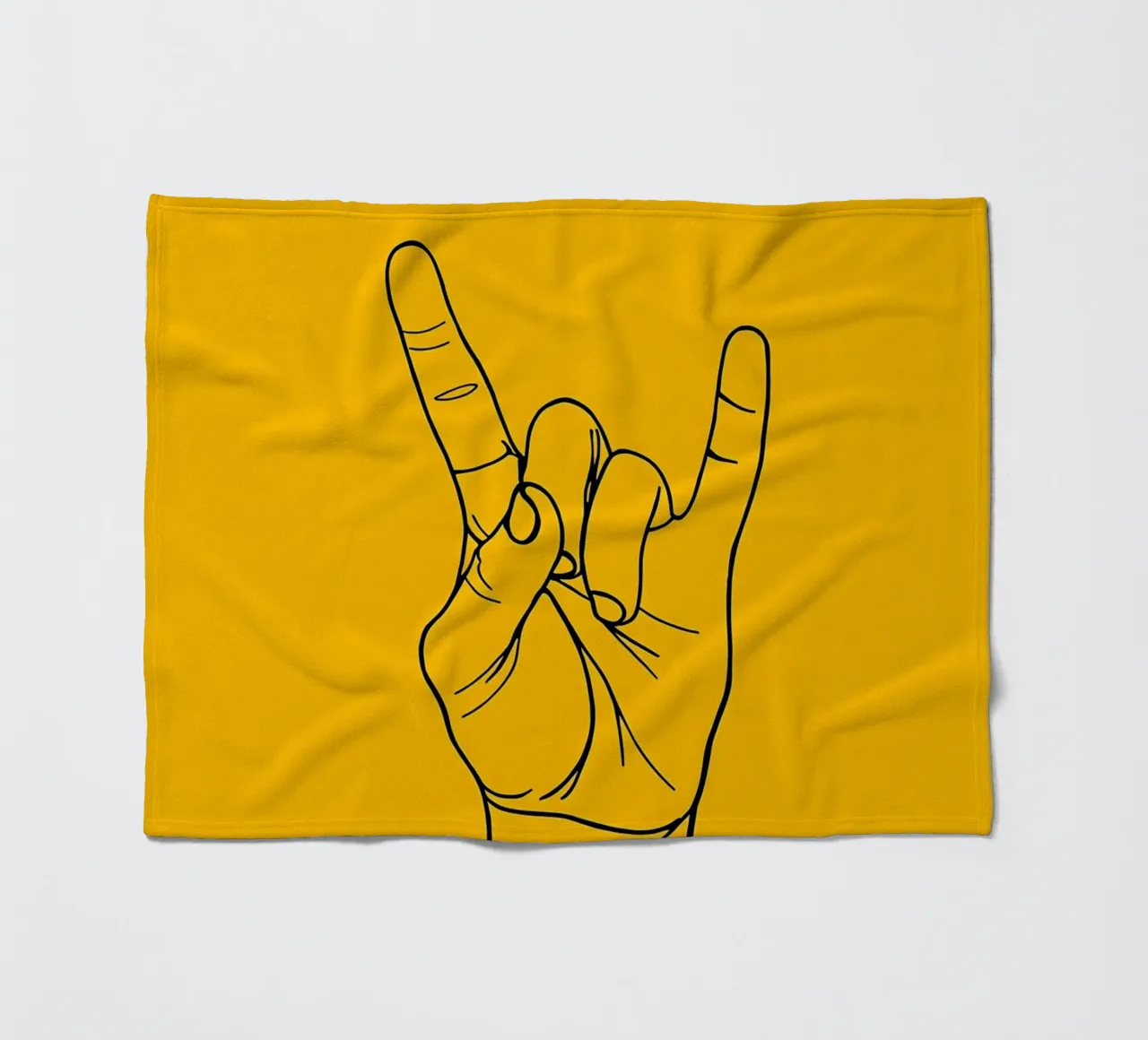 Rock-On Minimalist Line Art Fleecedecke von Viv Line Art
