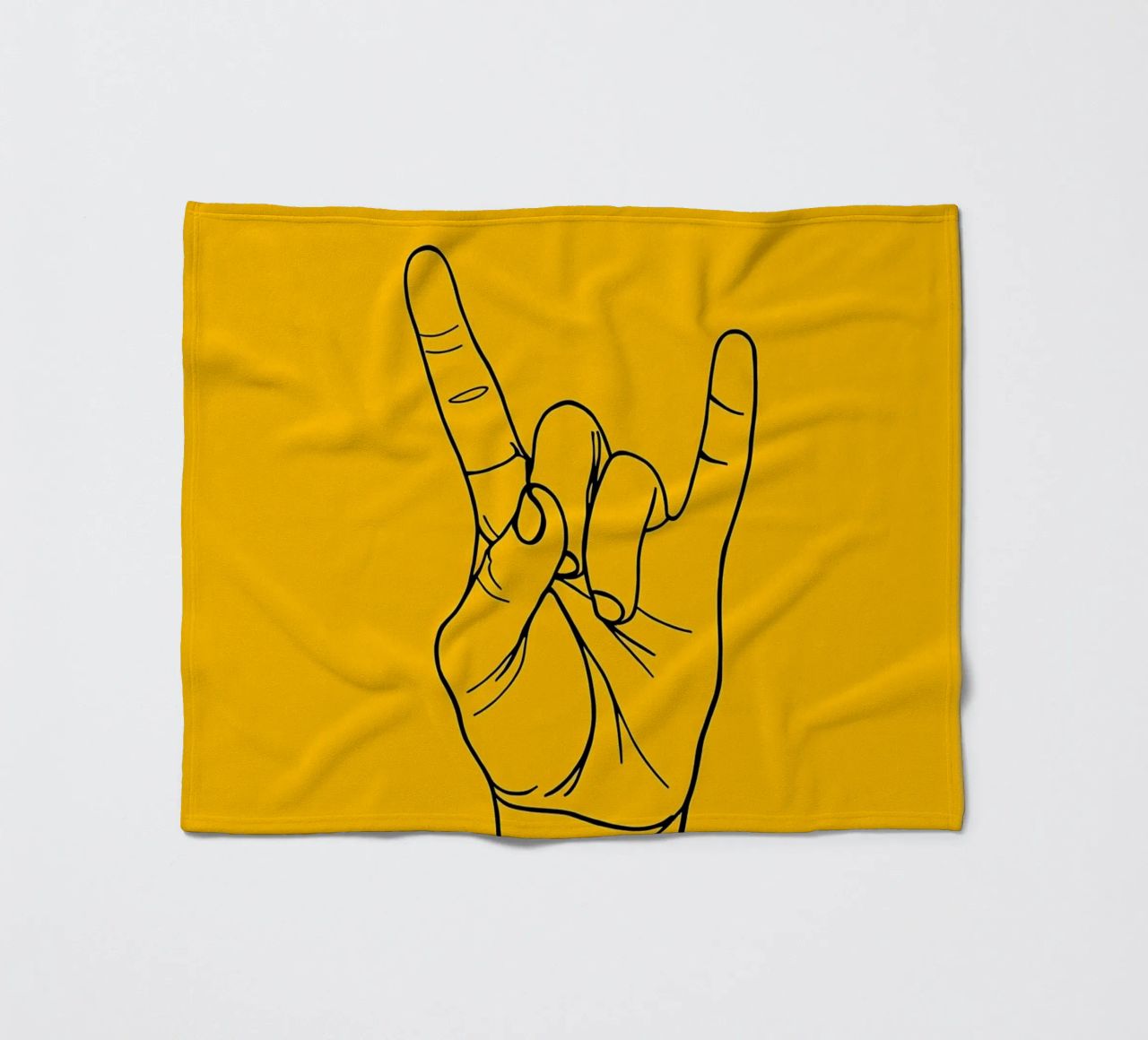 Rock-On Minimalist Line Art Fleecedecke von Viv Line Art