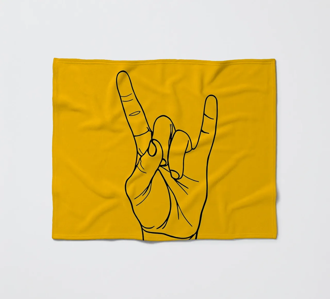 Rock-On Minimalist Line Art Fleecedecke von Viv Line Art