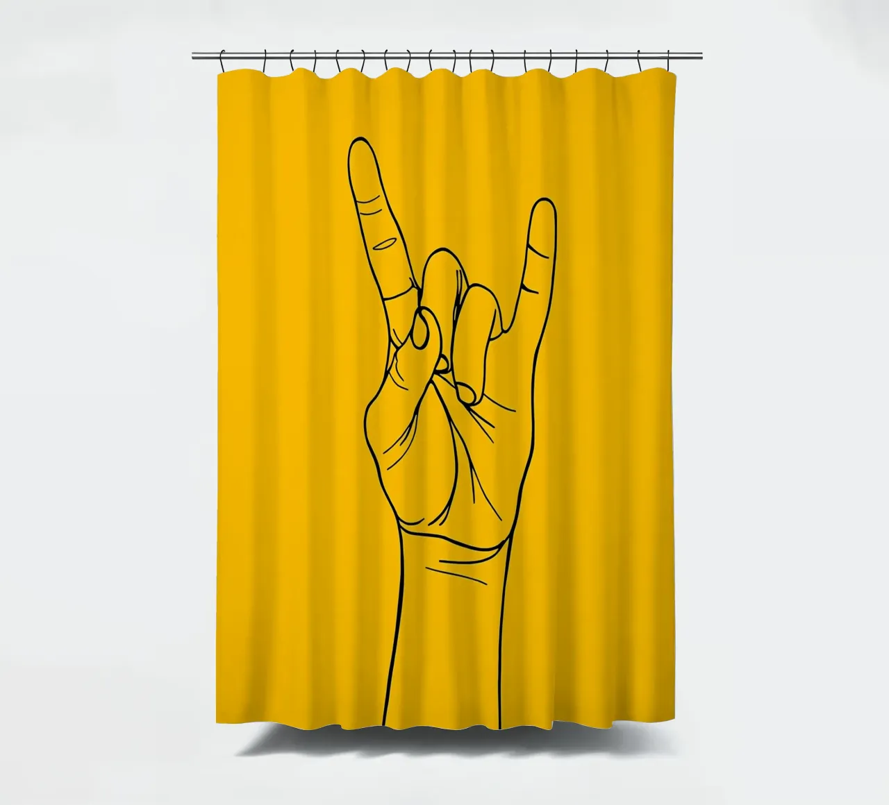 Rock-On Minimalist Line Art shower curtain by Viv Line Art