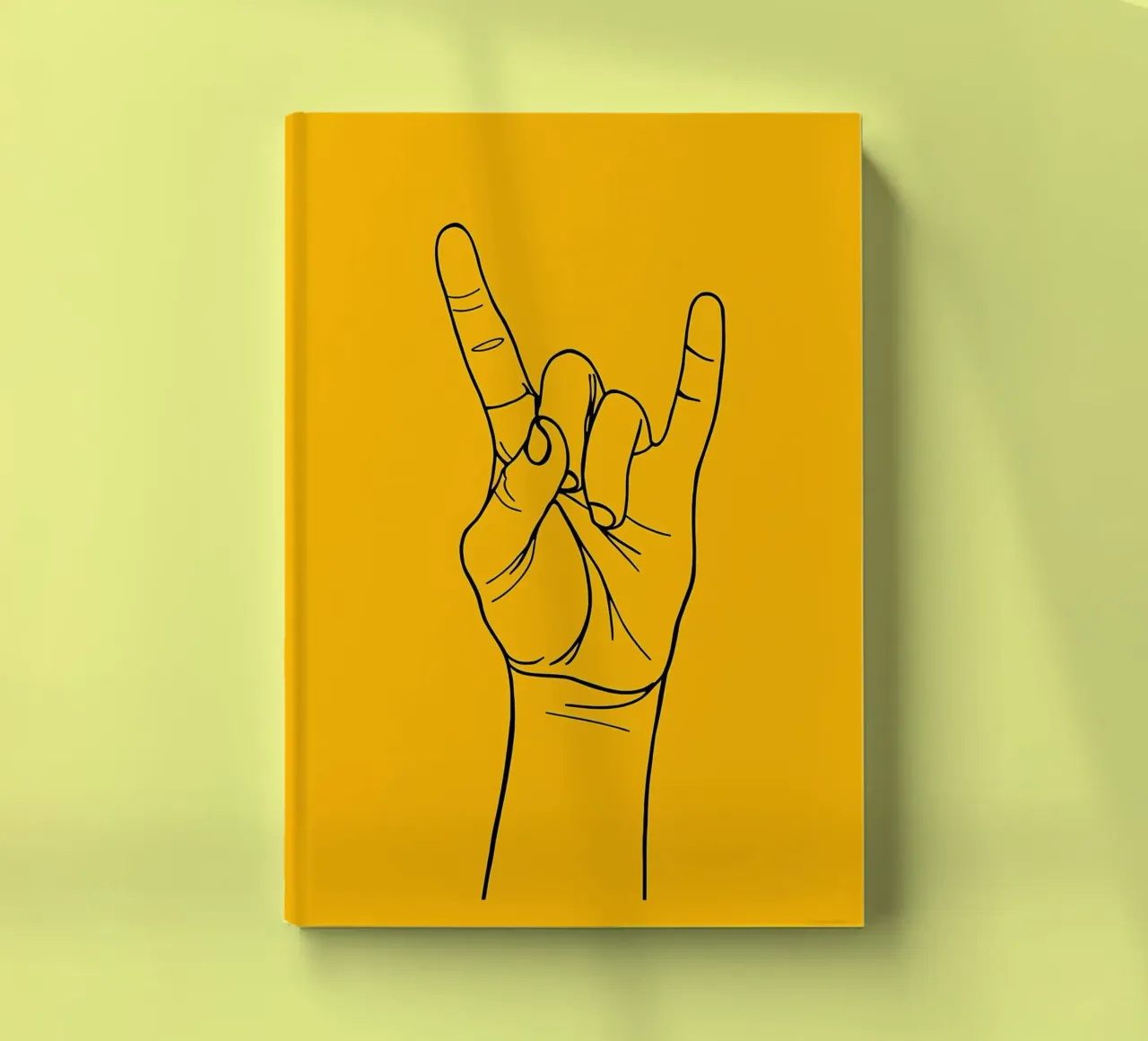 Rock-On Minimalistische Lijnkunst notitieboek van Viv Line Art