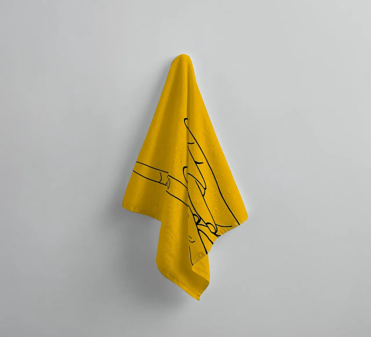 Rock-On Minimalist Line Art serviette de bain de Viv Line Art