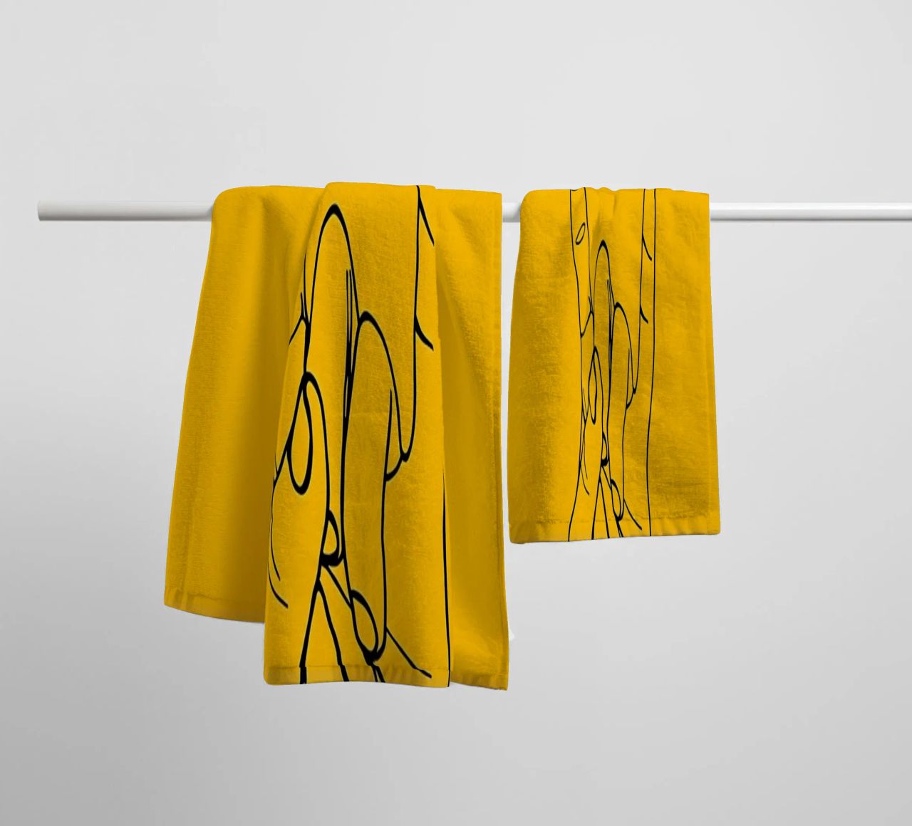 Rock-On Minimalist Line Art Handtuch von Viv Line Art