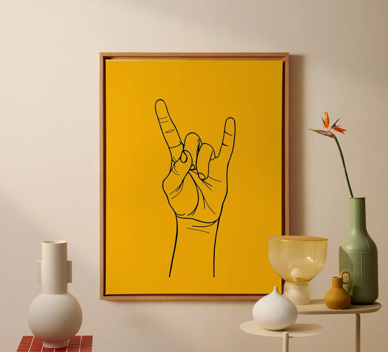 Rock-On Minimalist Line Art canvas by Viv Line Art