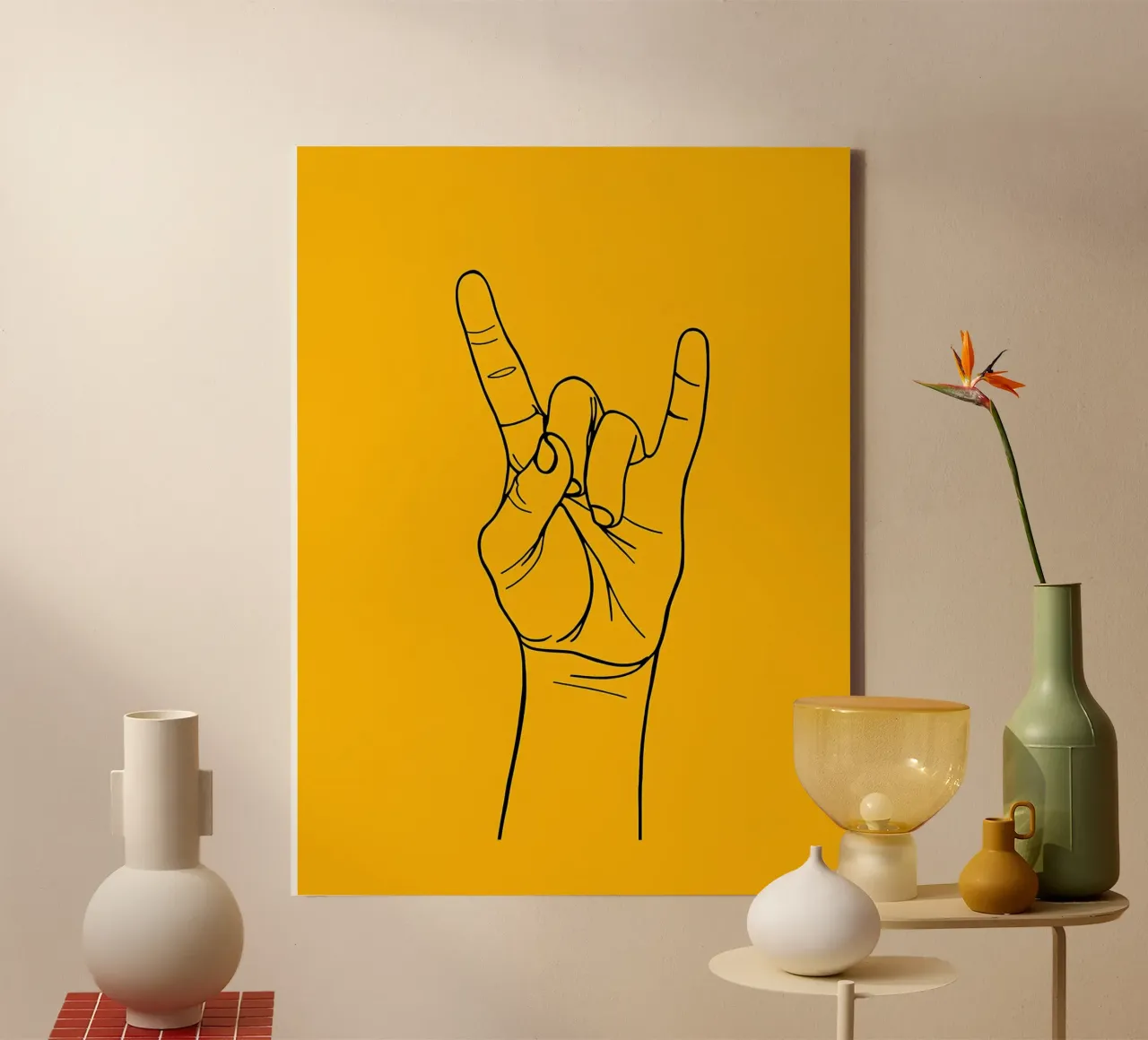 Rock-On Minimalist Line Art canvas by Viv Line Art