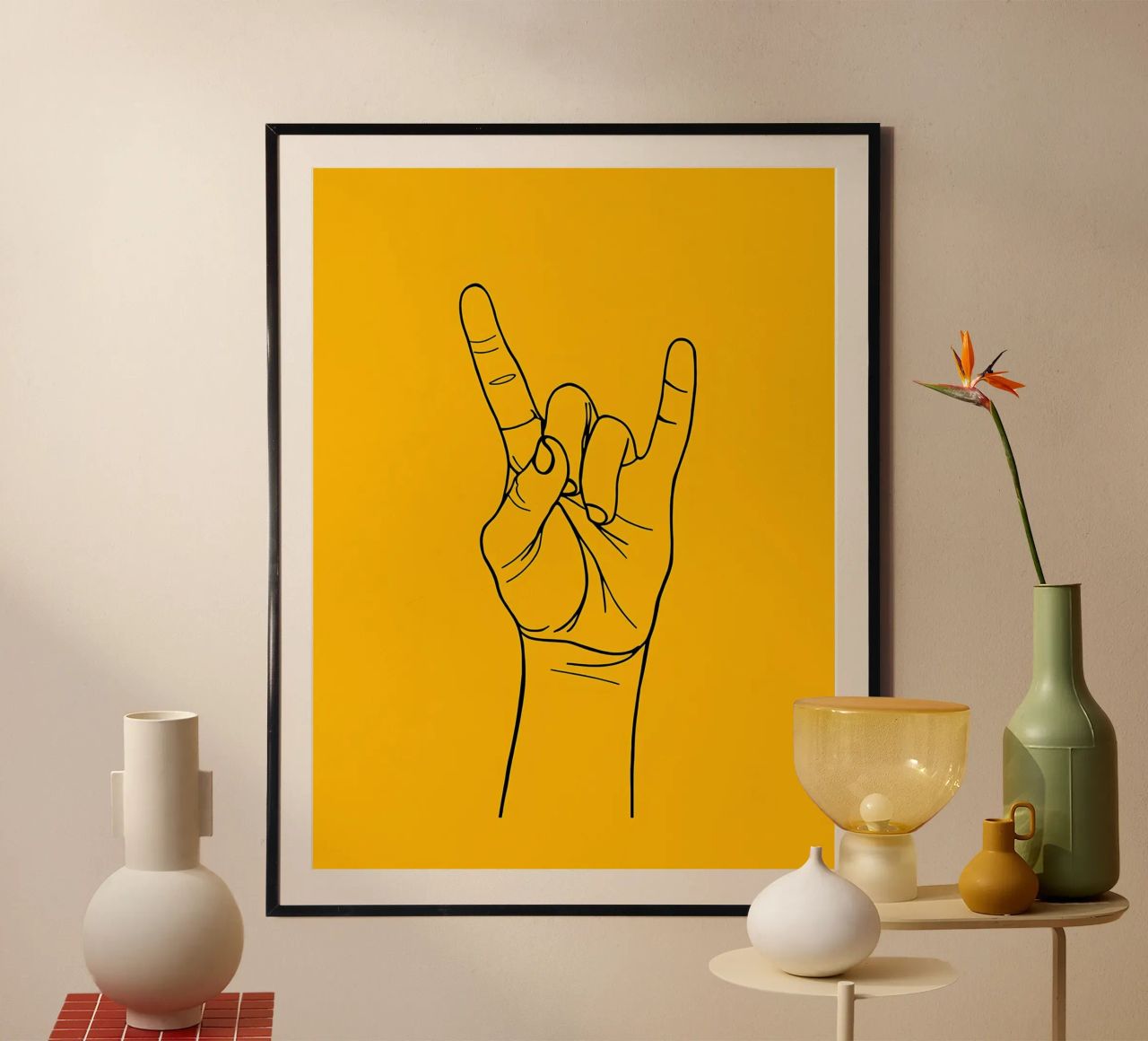 Rock-On Minimalist Line Art Poster von Viv Line Art