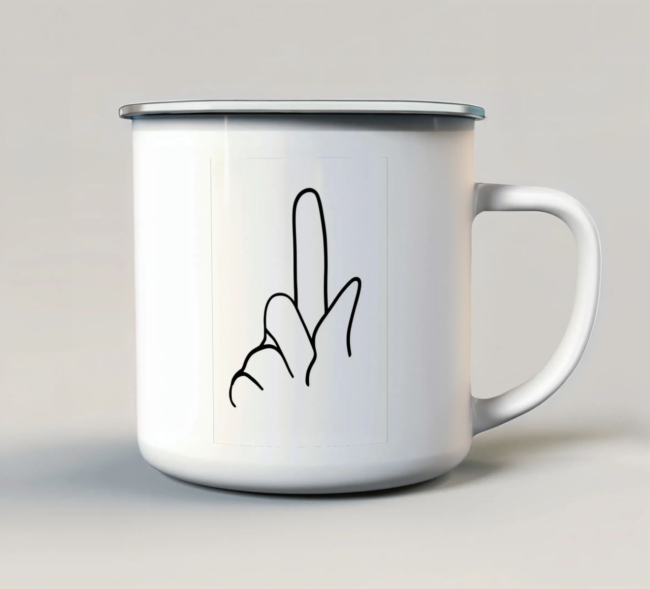 Gesto della mano Line Art minimalista tazza in smalto da Viv Line Art
