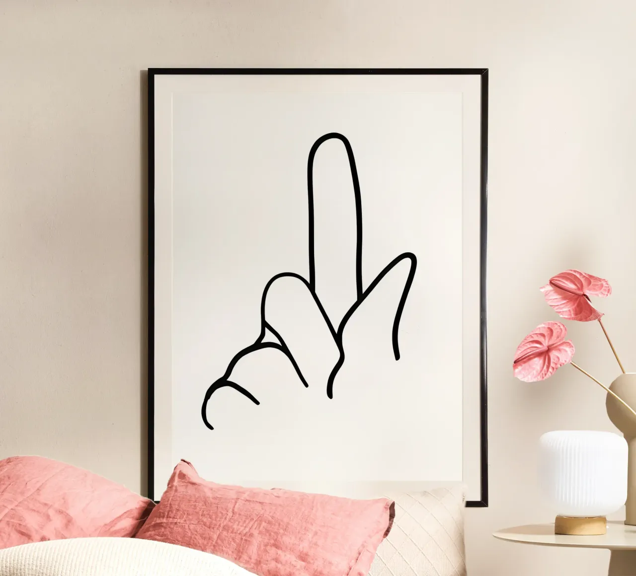 Gesto della mano Line Art minimalista poster da Viv Line Art