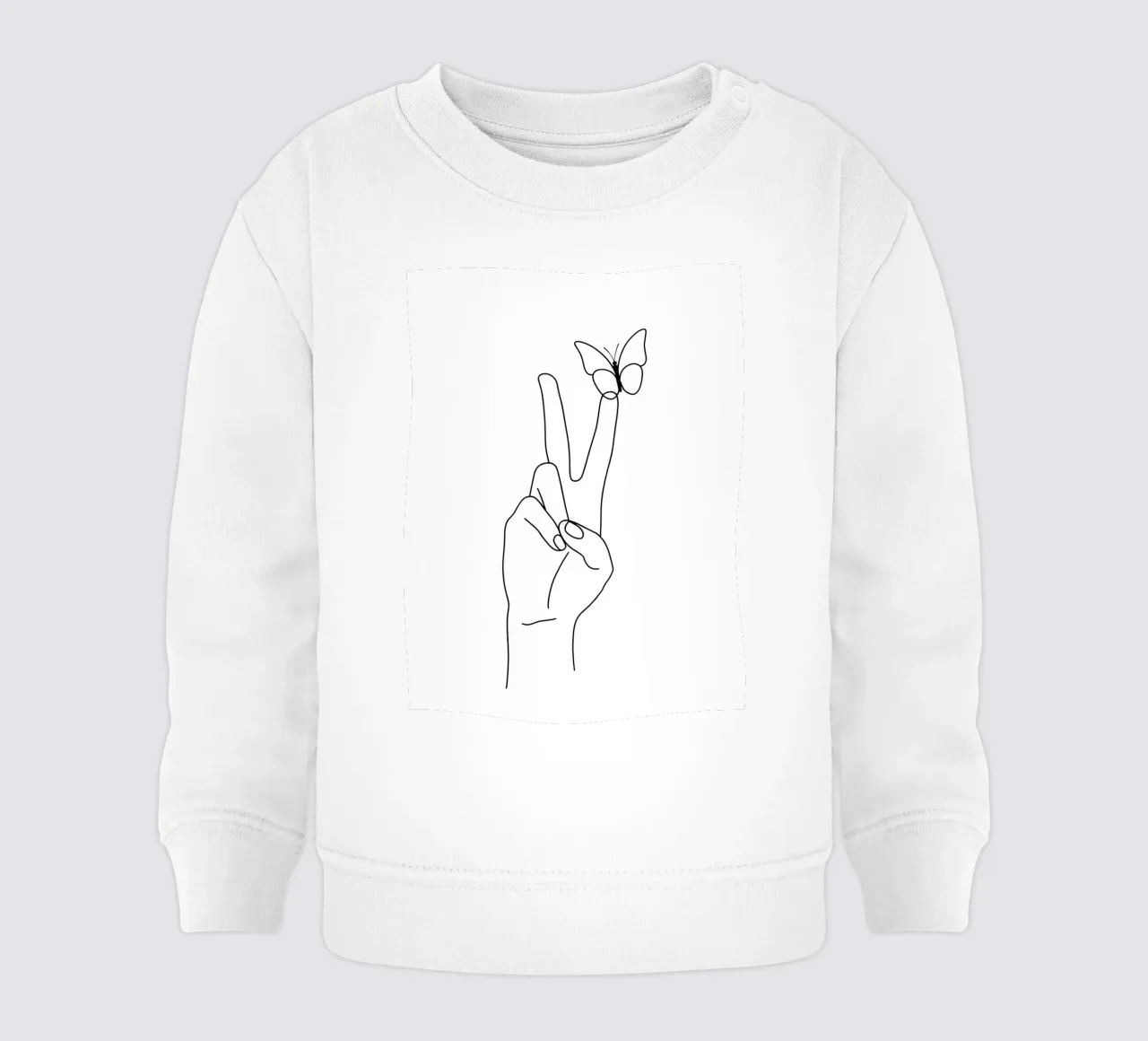Vittoria con farfalla Line Art minimalista felpa neonato da Viv Line Art