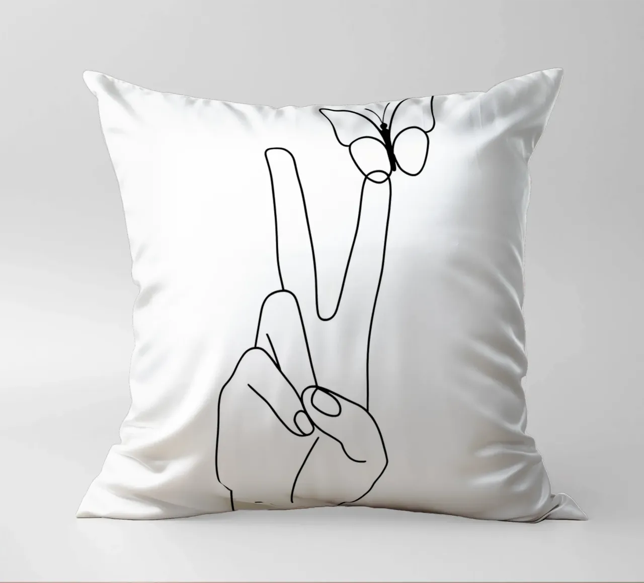Vittoria con farfalla Line Art minimalista cuscino da Viv Line Art