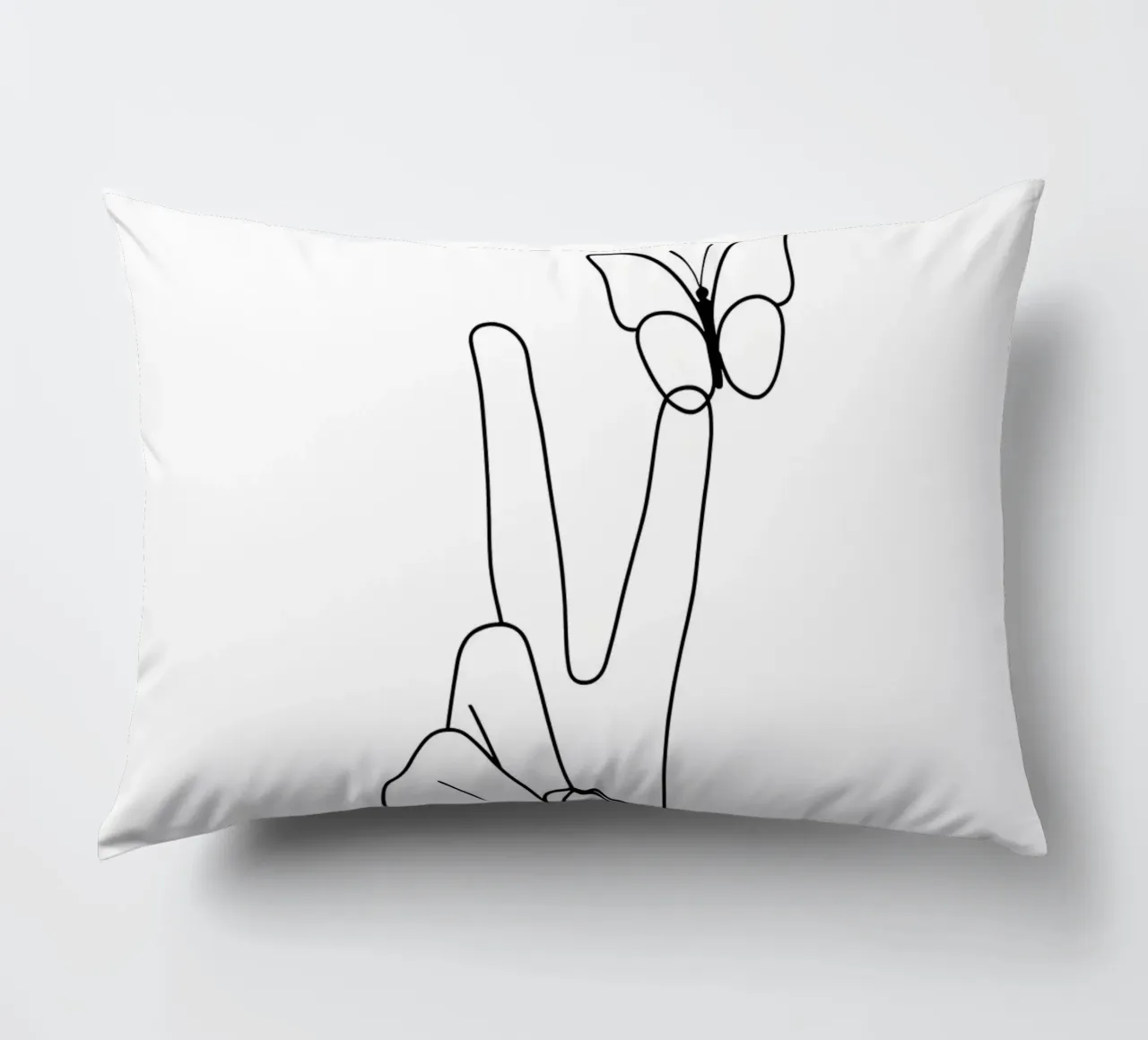Vittoria con farfalla Line Art minimalista cuscino da Viv Line Art