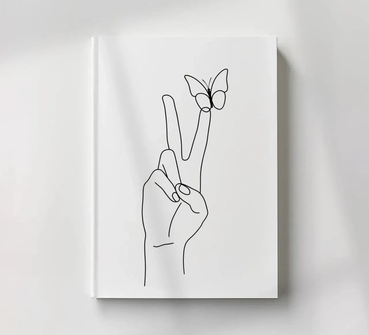 Victory With Butterfly Minimalist Line Art notebook by Viv Line Art