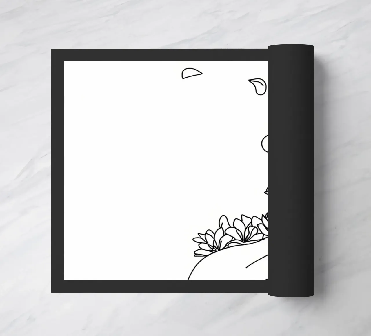 Petali di fiori in mano Line Art minimalista zerbino da Viv Line Art