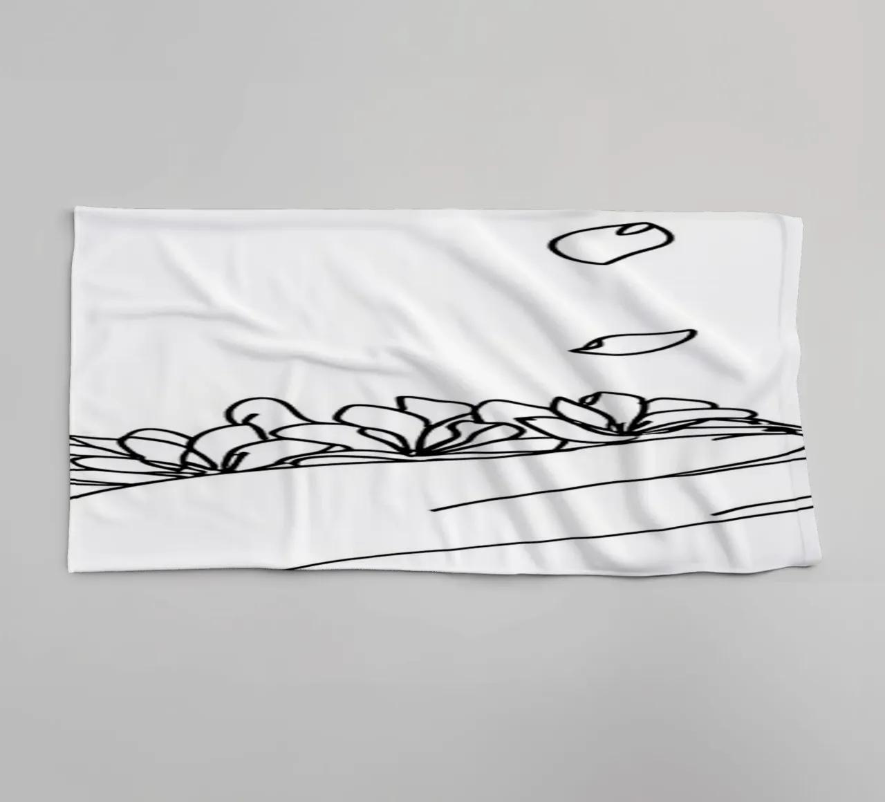 Petali di fiori in mano Line Art minimalista asciugamano da bagno da Viv Line Art