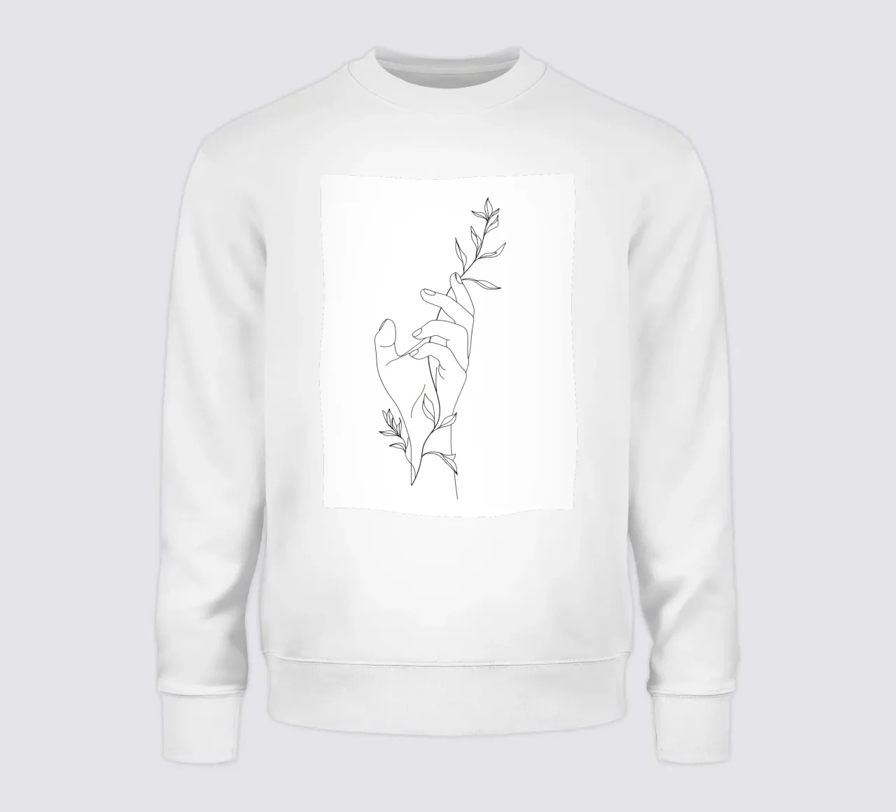 Fiore in mano Line Art minimalista felpa da Viv Line Art