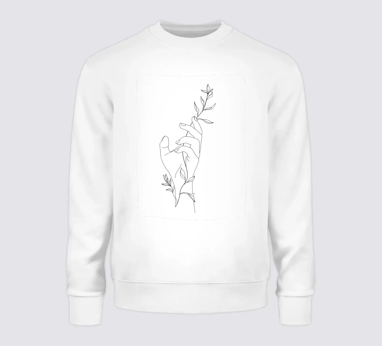 Fiore in mano Line Art minimalista felpa da Viv Line Art