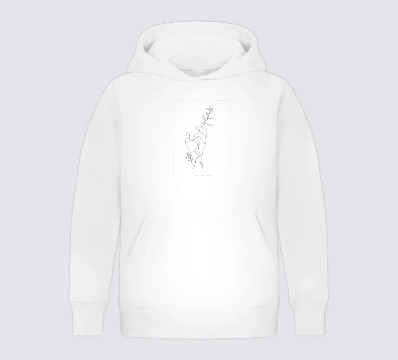 Flower In Hand Minimalist Line Art kids hoodie by Viv Line Art