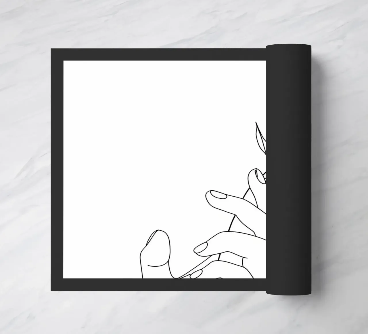 Fiore in mano Line Art minimalista zerbino da Viv Line Art