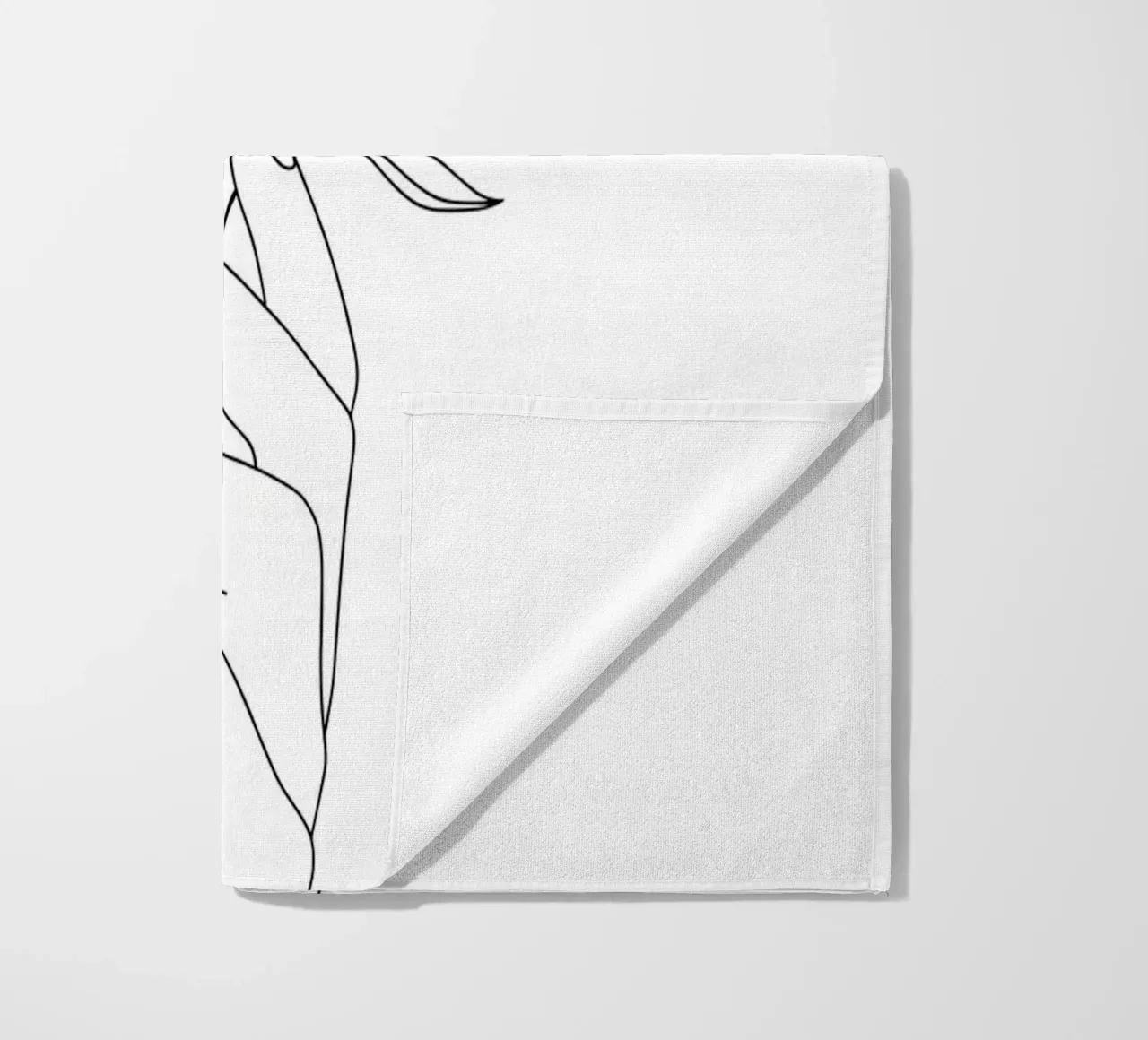 Fiore in mano Line Art minimalista telo mare da Viv Line Art