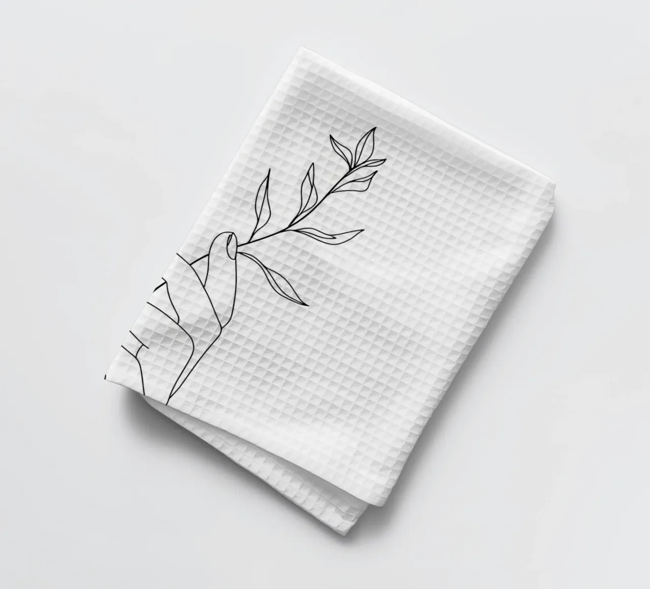 Fiore in mano Line Art minimalista canovaccio da cucina da Viv Line Art