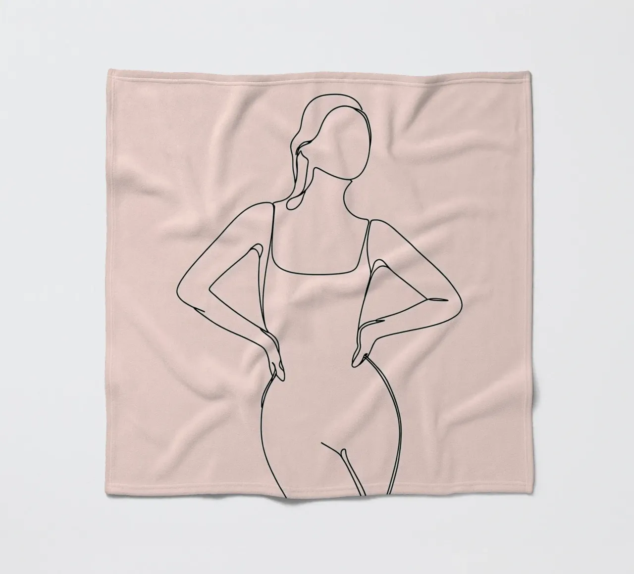 Donna Line Art minimalista coperta in pile da Viv Line Art