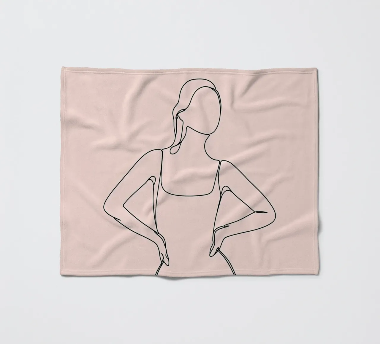 Donna Line Art minimalista coperta in pile da Viv Line Art