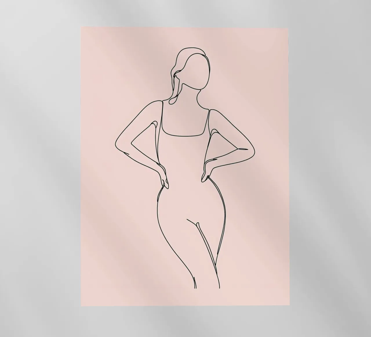 Donna Line Art minimalista pellicola backlit da Viv Line Art
