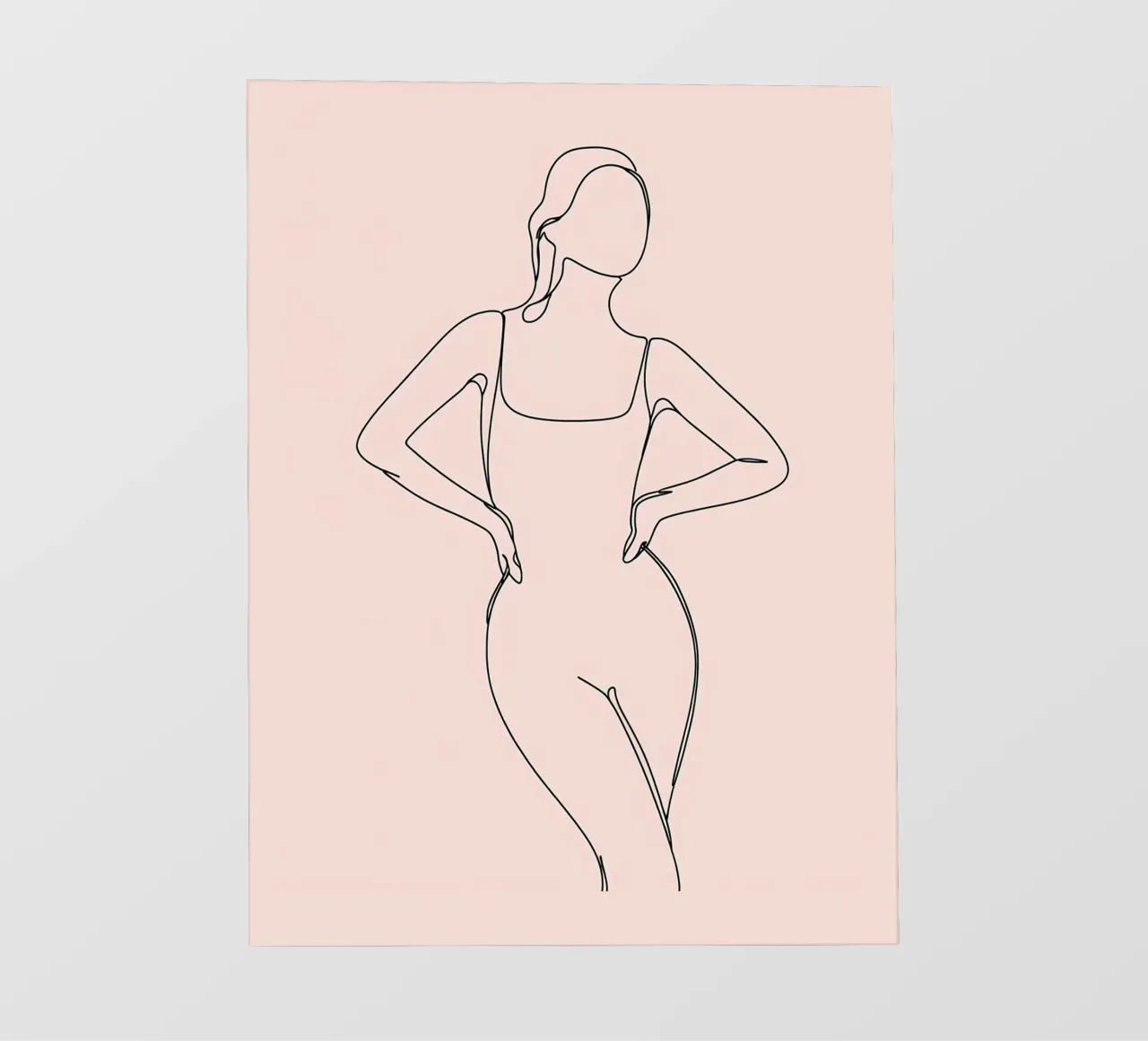 Donna Line Art minimalista pellicola backlit da Viv Line Art